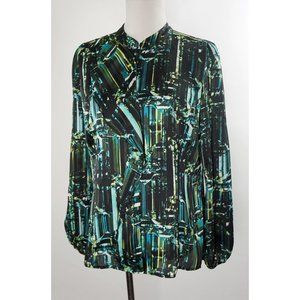 Worthington NWT Blouse, Ruffle, abstract print